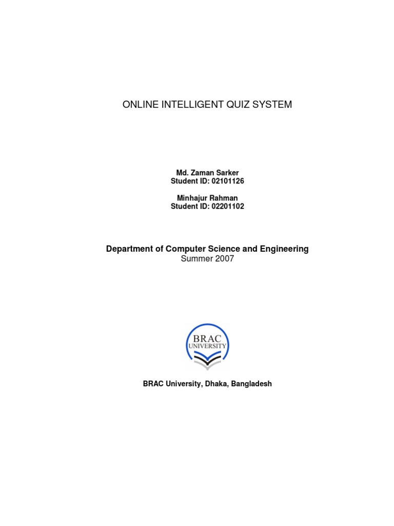 Online Quiz System Project PDF