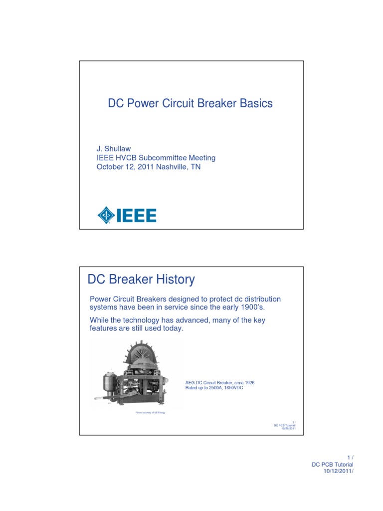 DC Power Circuit Breaker Overview | PDF | Electric Arc | Alternating ...