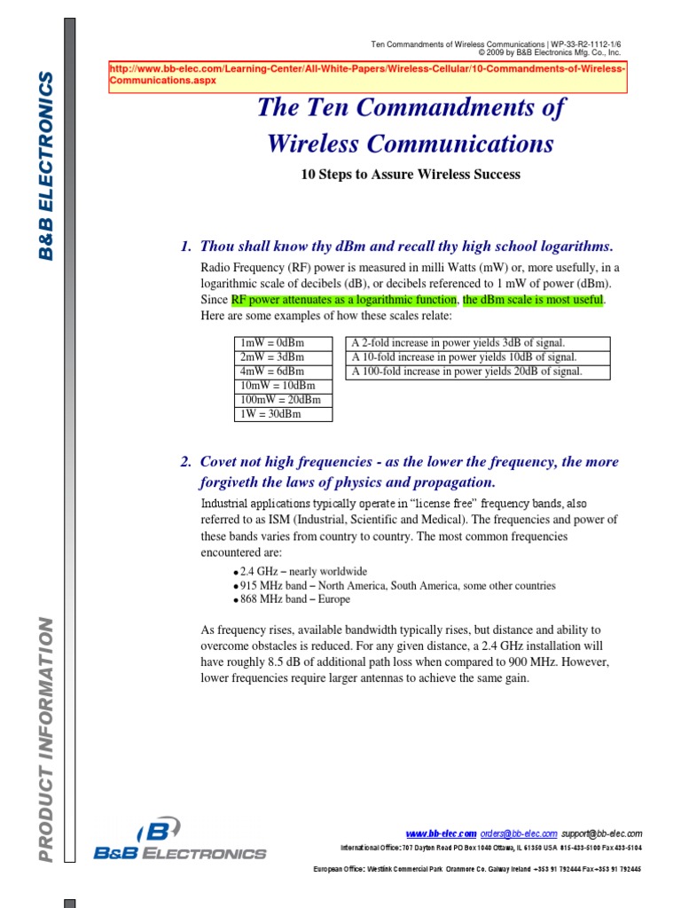 10 Commandments of Wireless | PDF