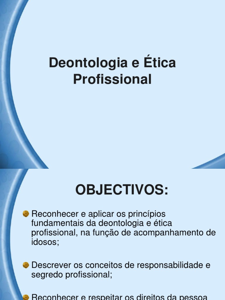 Deontologia e Etica Profissional | PDF | Moralidade | Instituições sociais