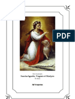 Vísperas Gregorianas de Santa Inés, Virgen y Mártir. 21 de Enero
