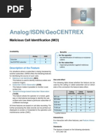 Analog/Isdn/Geocentrex: Malicious Call Identification (Mci)