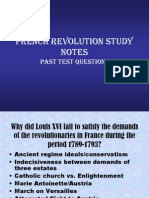 French Revolution Study Notes: Past Test Questions