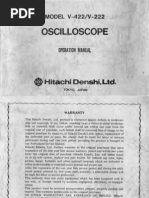 Hitachi Model V-422-V-222 Oscilloscope Operation Manual