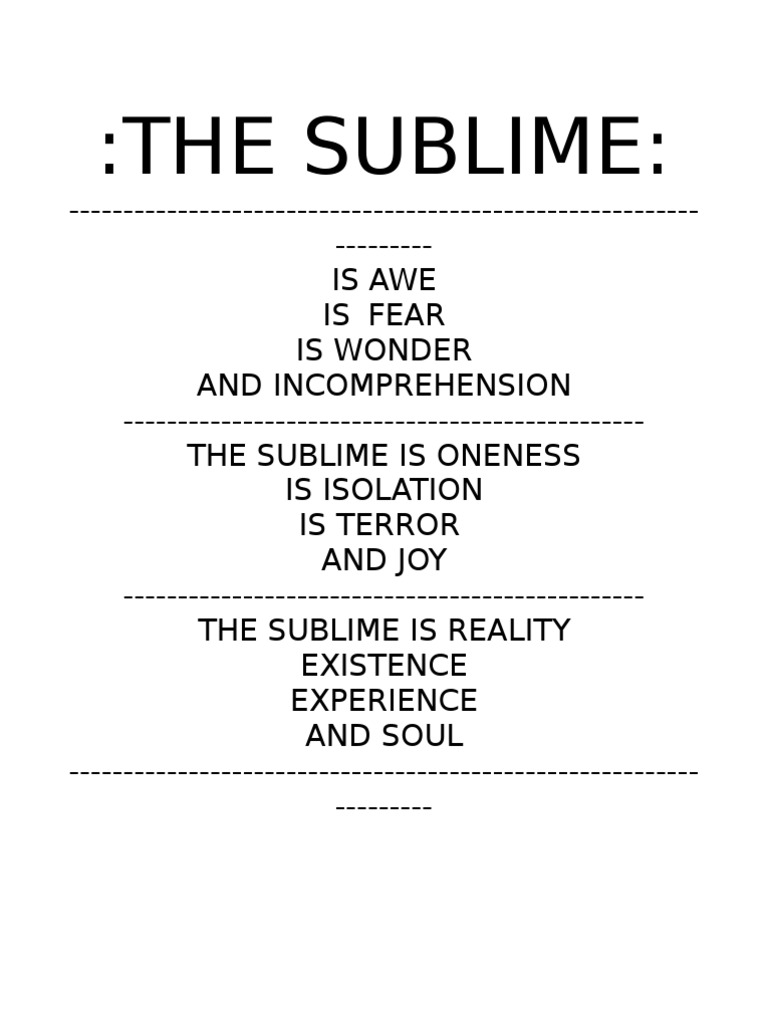 Exploring the Concept of the Sublime | PDF