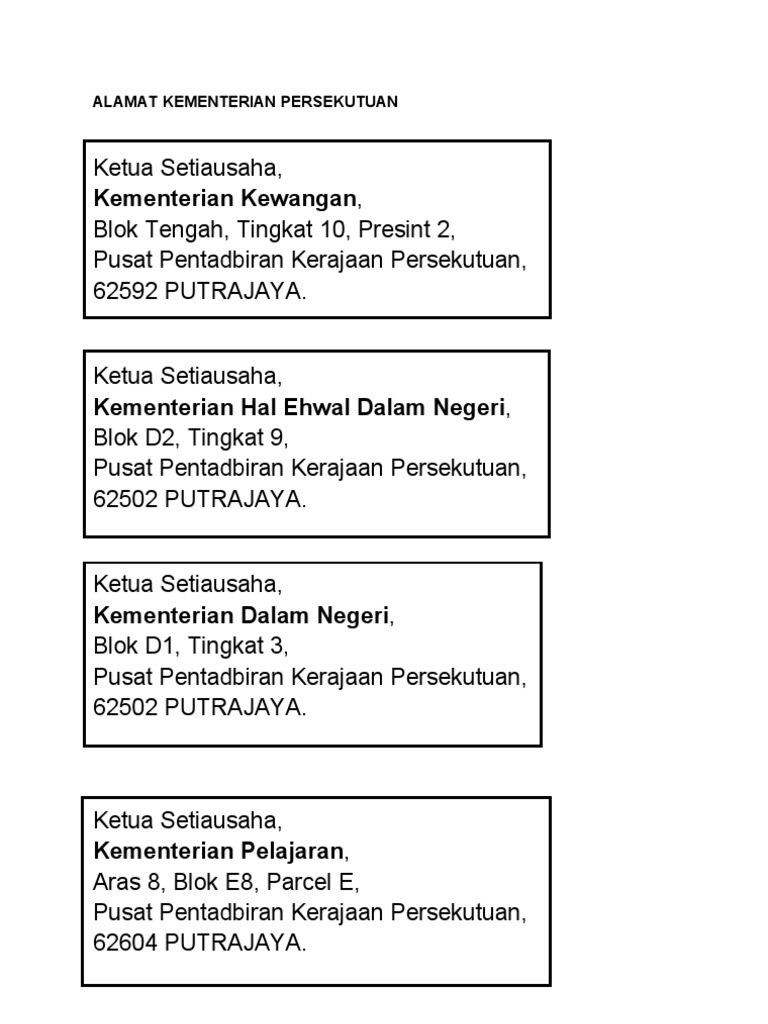 Alamat Kementerian  PDF