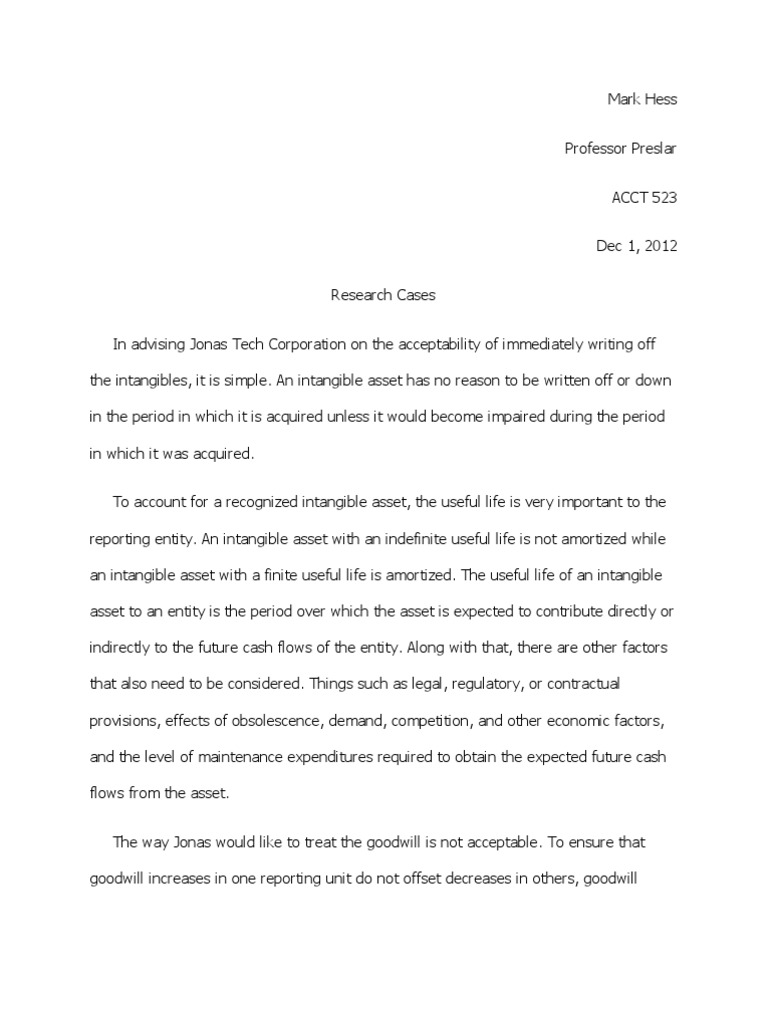 Goodwill impairment analysis picture