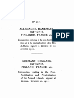 Convenio relativo a la no fortificación y la neutralización de las islas Aaland. Ginebra, 20 de octubre de 1921
