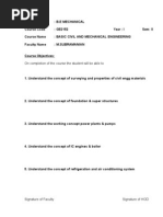 BCEM Course Objectives and Course Outcomes Format