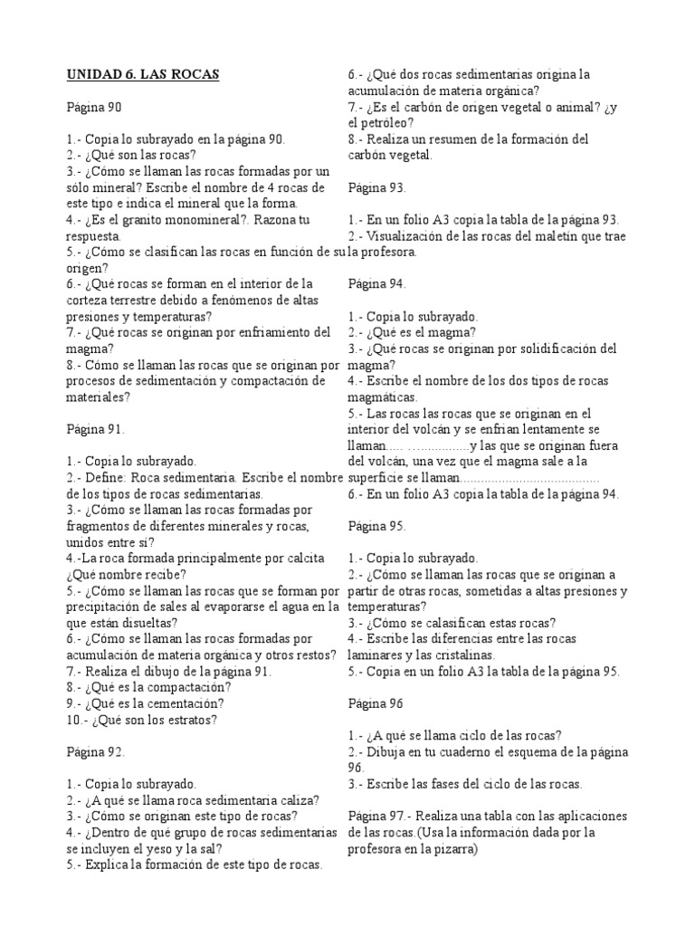 Clasificación y ciclo de las rocas | PDF | Magma | Roca (geología)