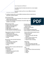 Chemistry Chapter 5: Elements, Compounds and Mixtures