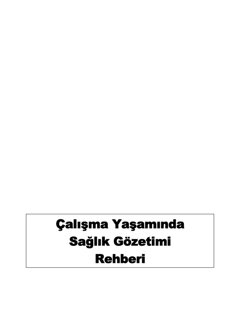 ÃalıÅma yaÅamında saÄlık gözetimi rehberi (İsgİp)