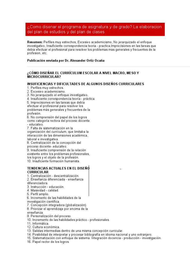 Como Diseñar Programa Asignatura | PDF | Plan de estudios | Aprendizaje