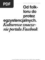 Download Od folkloru do protez egzystencjalnych Kulturowe znaczenie portalu Facebook by Rafa Ilnicki SN122329360 doc pdf