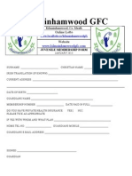 Kilmainhamwood GFC Juvenile Membership Form 2013