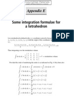 Some Integration Formulae For A Tetrahedron: Appendix E
