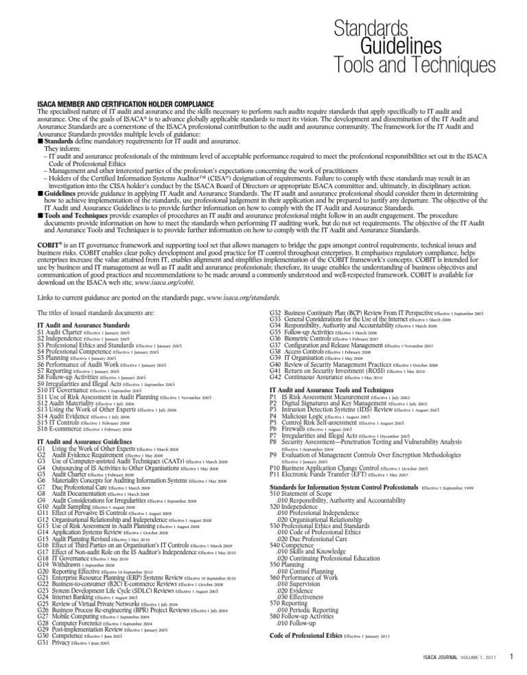 ISACA Standards | PDF | Information Technology | Computing