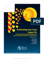 Achieving Low-Cost Solar PV:: Industry Workshop Recommendations For Near-Term Balance of System Cost Reductions