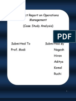 Project Report On Operations Management (Case Study Analysis)