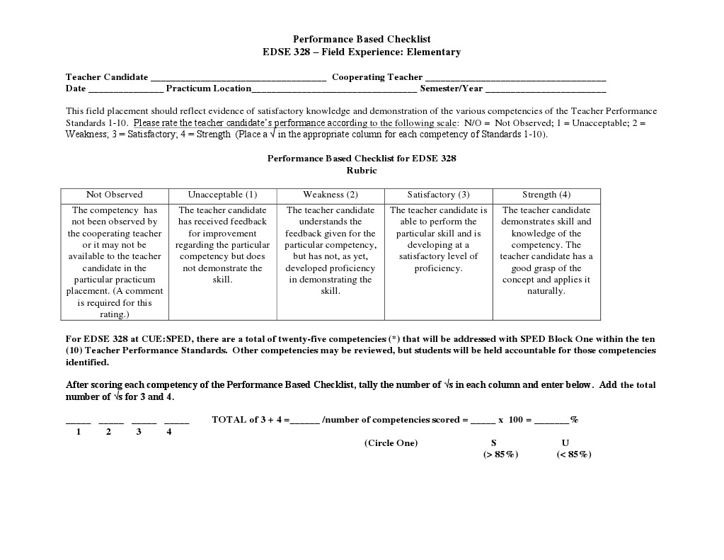 Performance Based Checklist | PDF | Computers