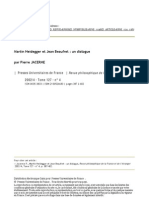 Martin Heidegger Et Jean Beaufret Un Dialogue PDF