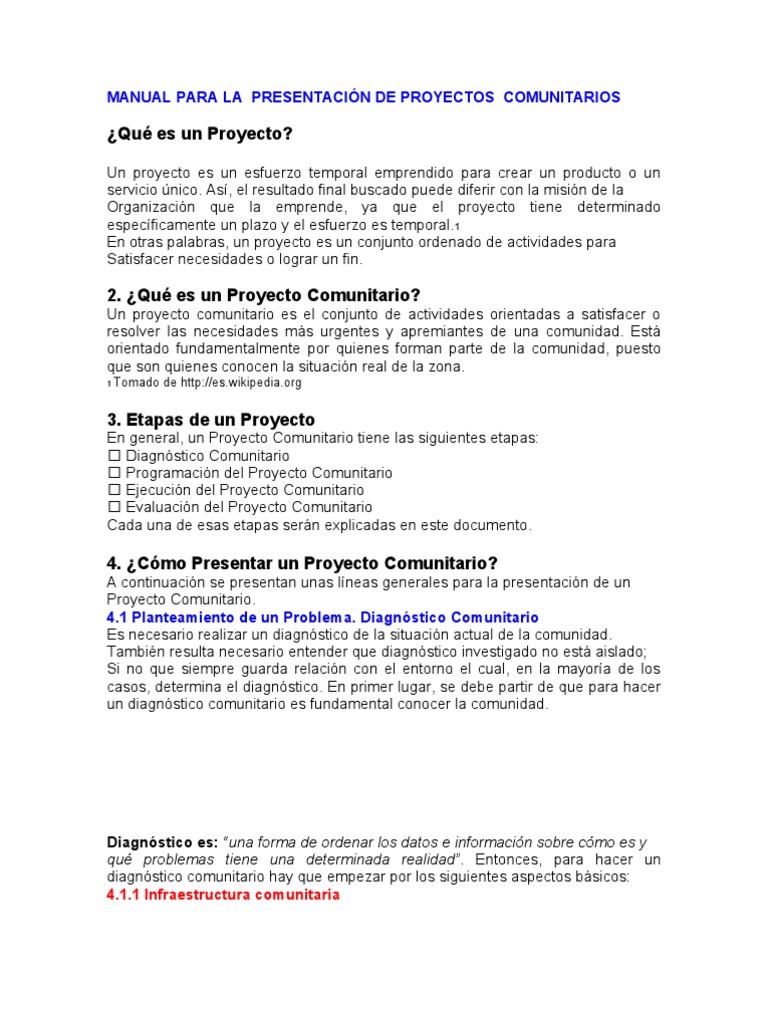 Manual para Proyectos Comunitarios | PDF | Presupuesto | Ciencias ...