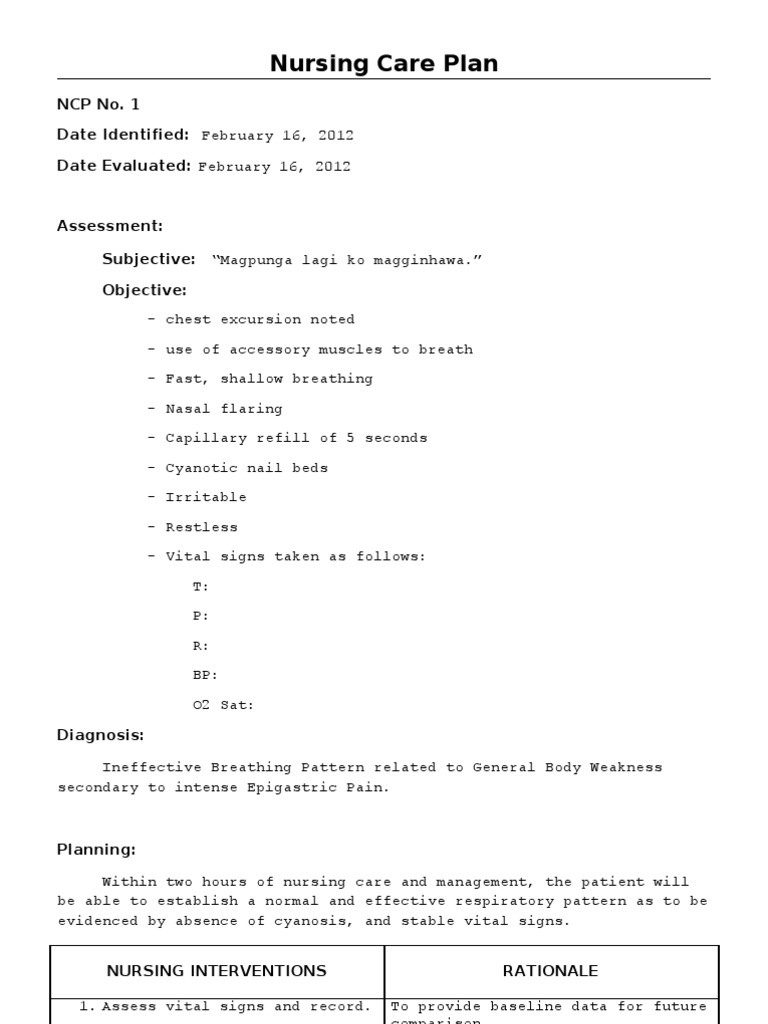 Nursing Care Plans | PDF | Pain | Nausea