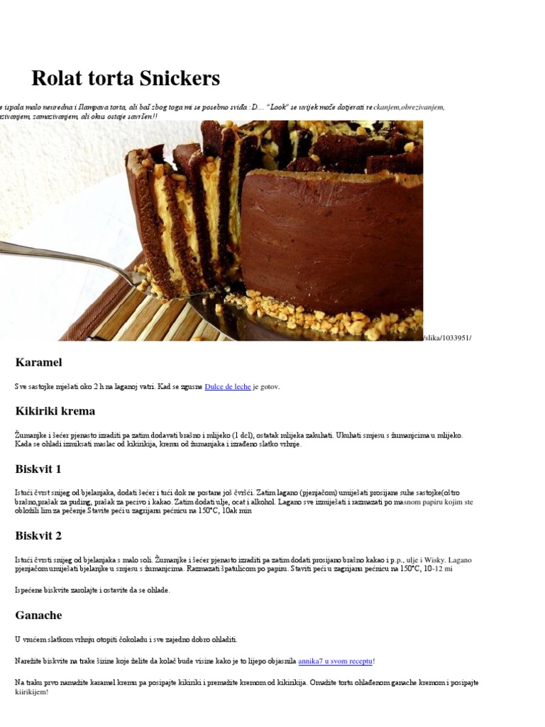 Rolat Torta Snickers | PDF