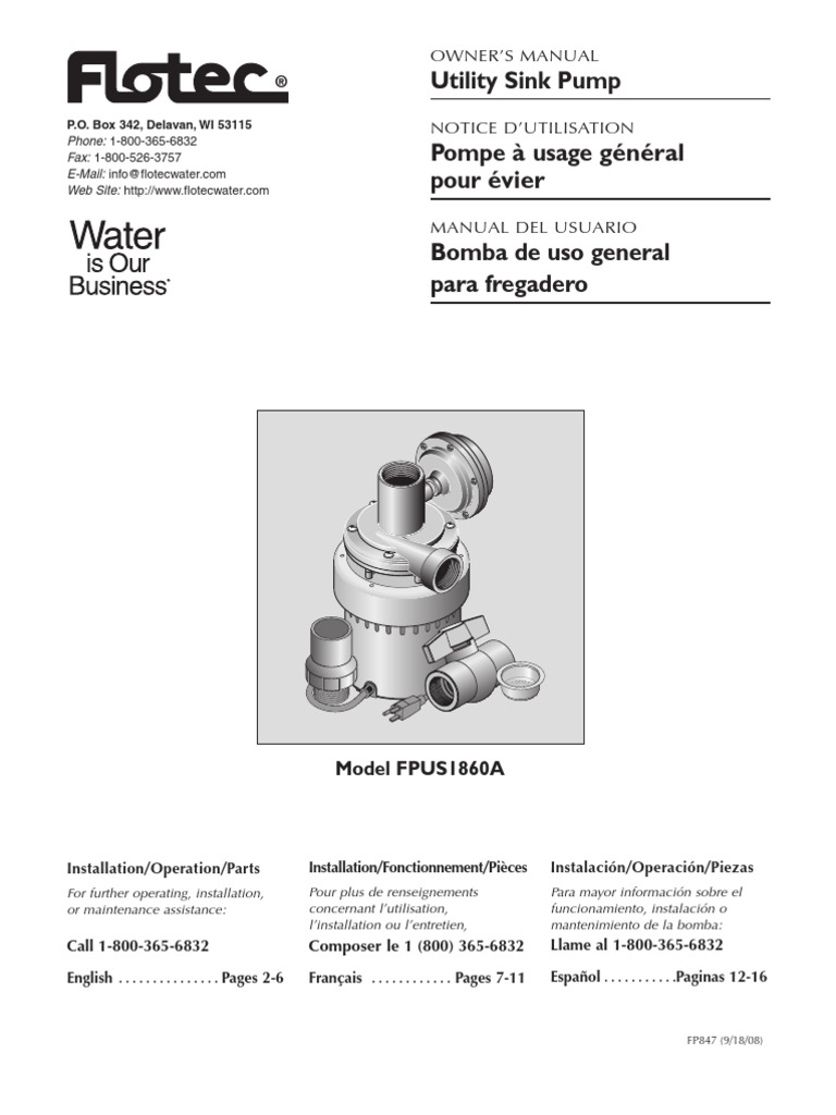 Flotec Water Pumps Owner