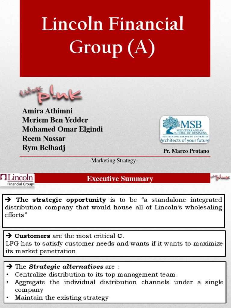 Lincoln financial group (A) Strategic Management Sales