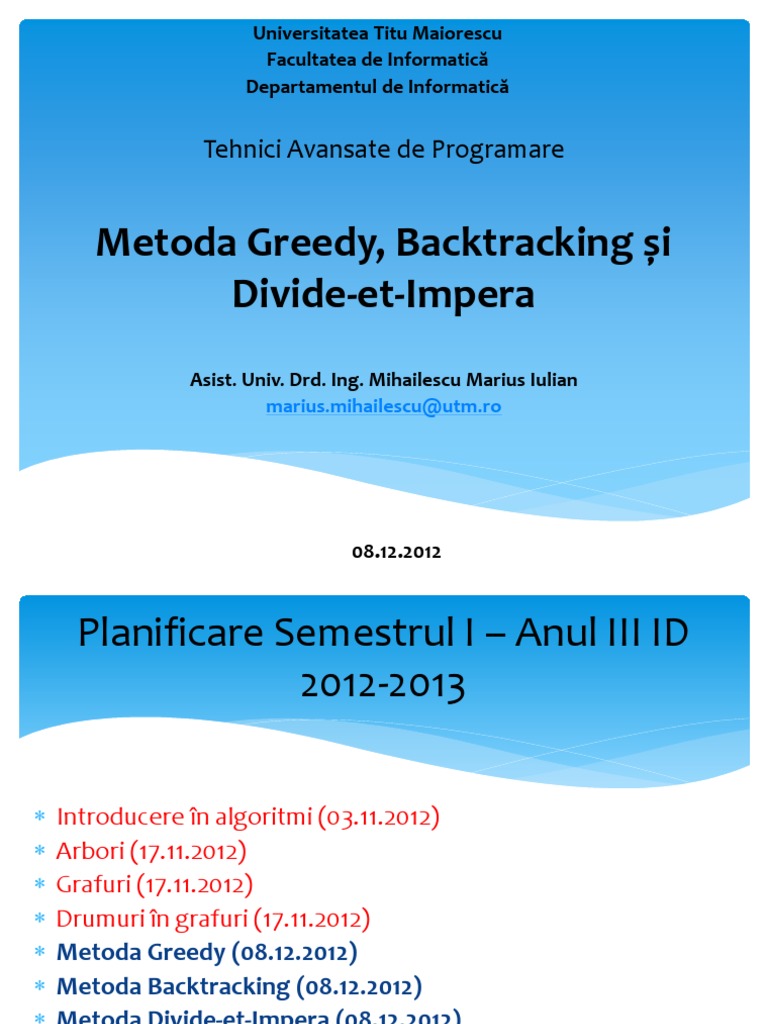 Tehnici Avansate de Programare | PDF