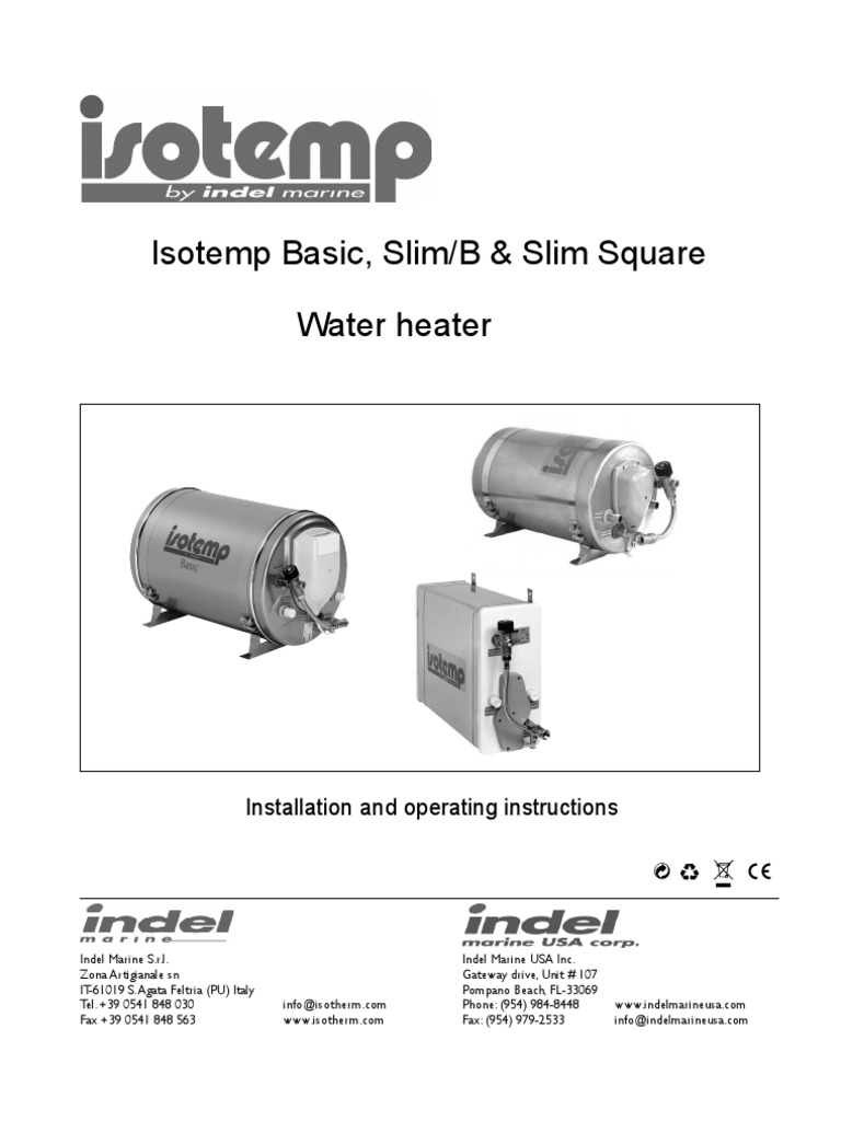 Isotemp Water Heater Manual | PDF | Water Heating | Electrical Connector