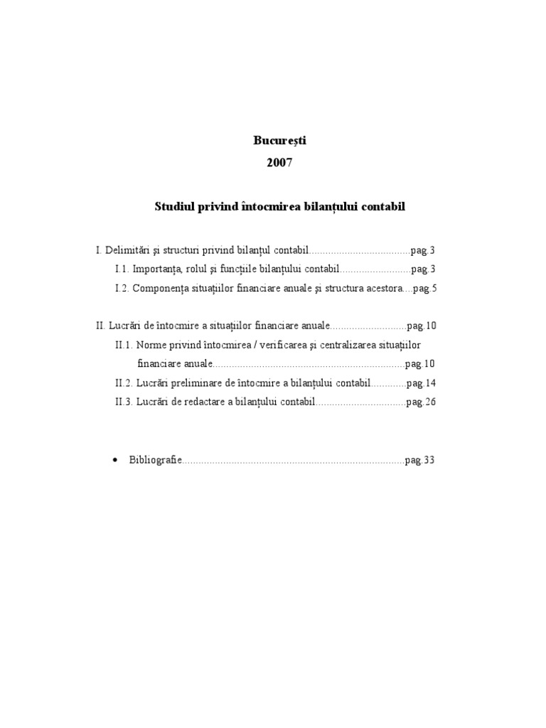 Bilantul Contabil