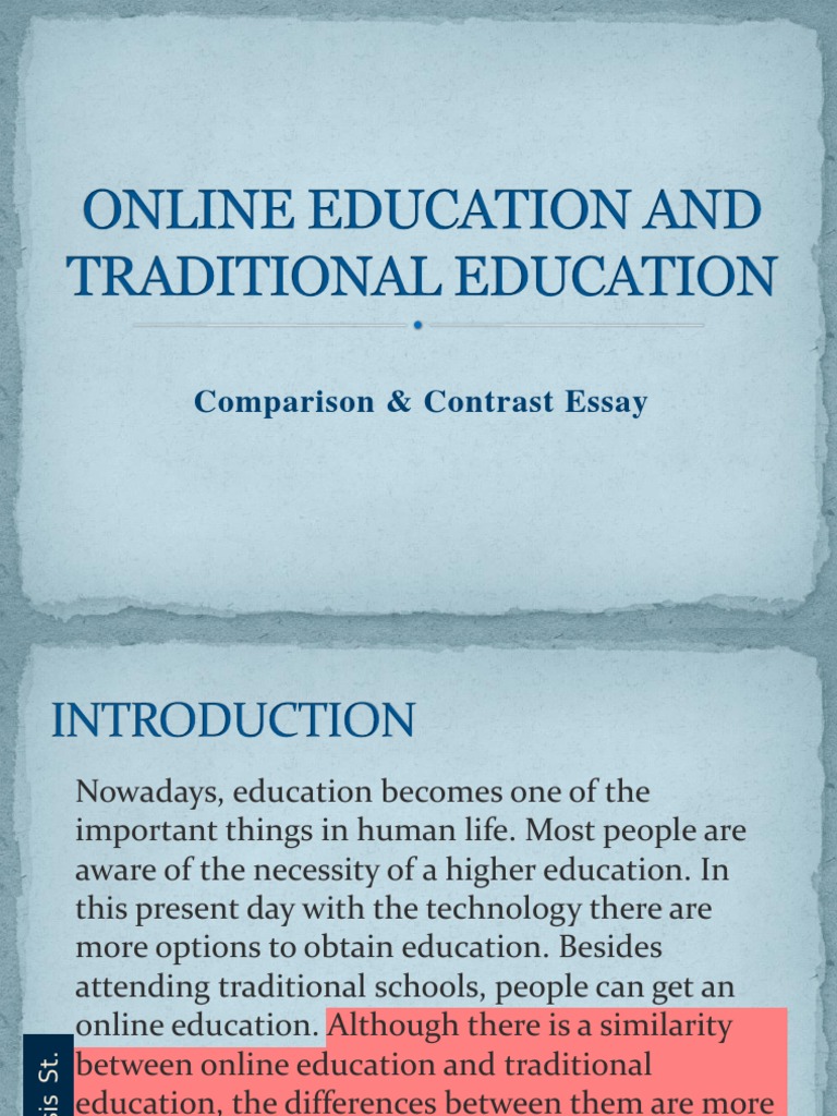 Online vs Traditional Education Comparison | PDF