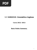 Summary - Grammar Basic Points Units 1-6