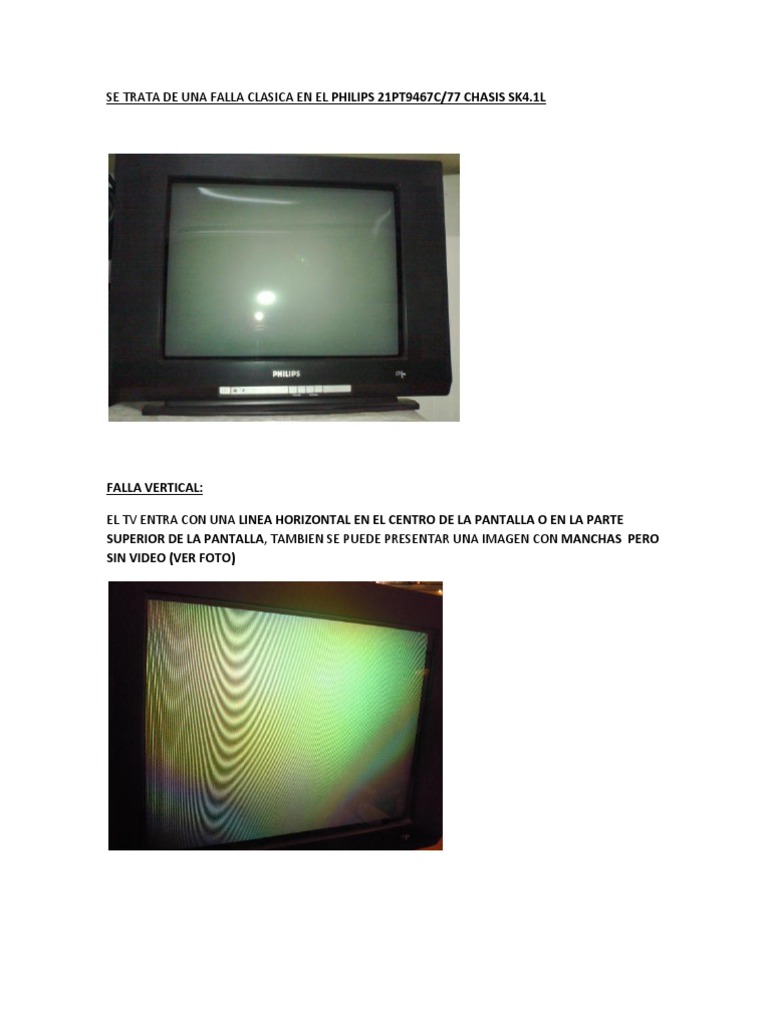 Solución a falla vertical en TV Philips | PDF