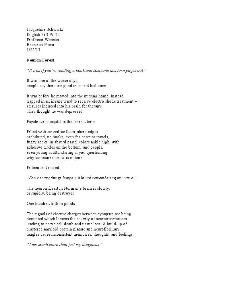 Exploring Alzheimer's Through Poetry | PDF | Brain | Neuron