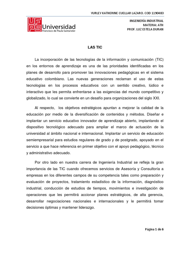 Las Tic | PDF | Tecnología de información y comunicaciones | Competitividad