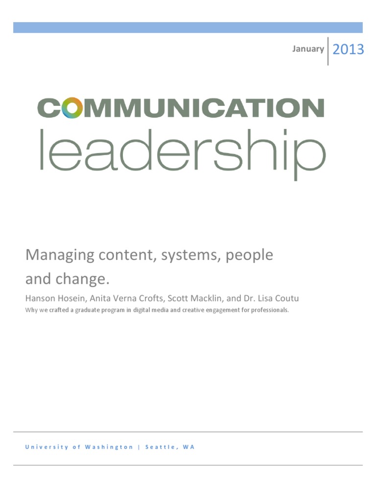 UW Communication Leadership Program | PDF | Leadership | Strategic ...