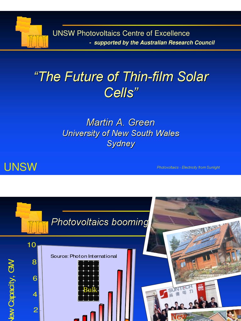 The Future of Thin-Film Solar Cells | PDF | Thin Film Solar Cell ...
