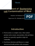 Assessment of Escherichia Coli Contamination of Meat
