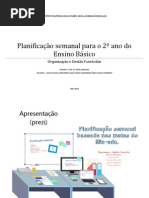 Planificação semanal para o 2º ano do Ensino Básico