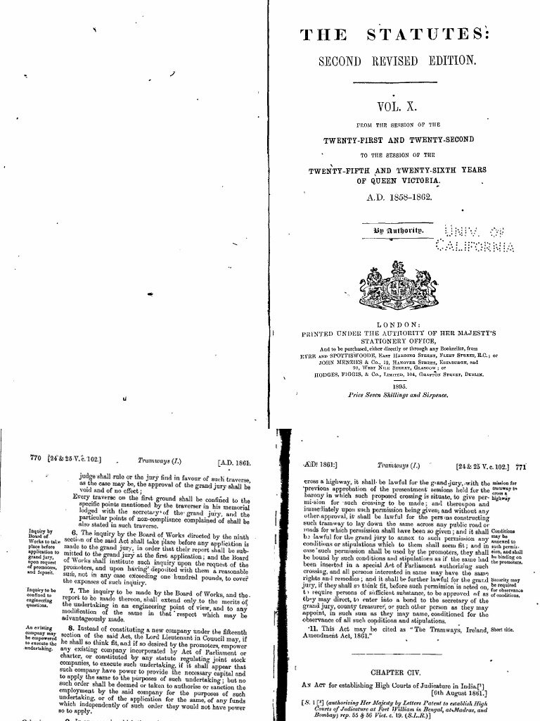 Indian High Courts Act Of 1861 PDF Supreme Courts Judge