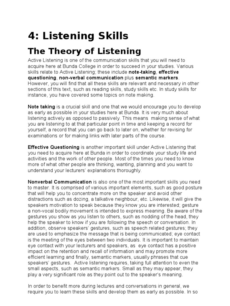 power of listening essay