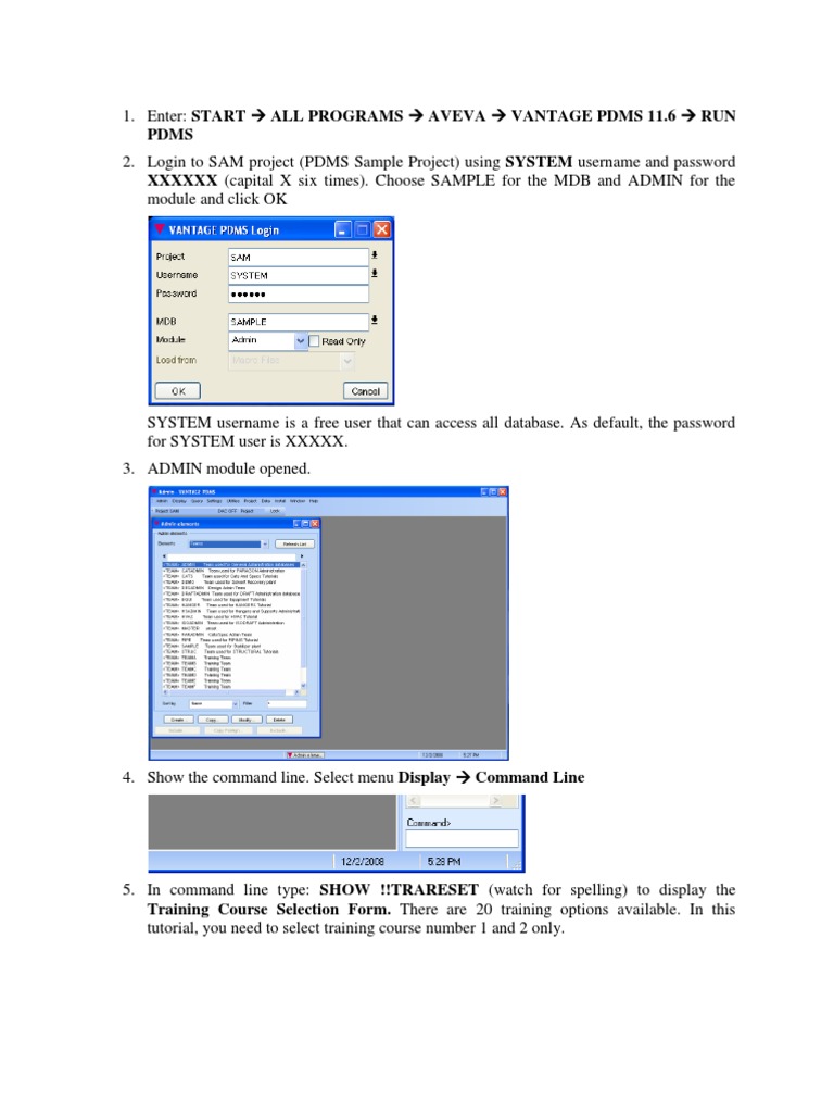PDMS Training Setup Guide | PDF
