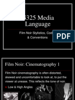 G325 Media Language: Film Noir Stylistics, Codes & Conventions