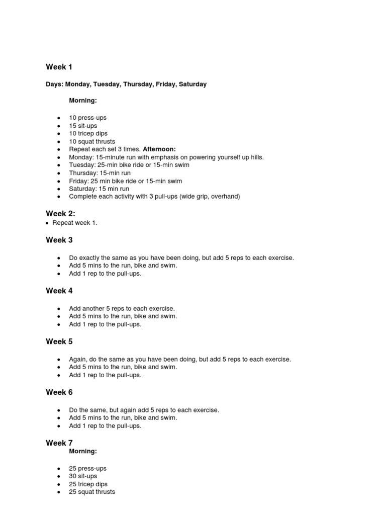 8-Week Fitness Progression Plan | PDF | Self-Improvement