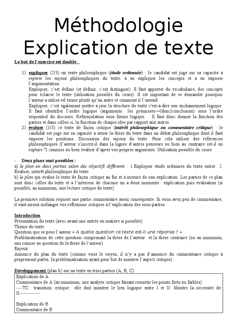 Méthodologie Explication de texte  Épistémologie  Sciences cognitives