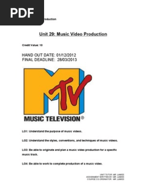 Unit 29 - Music Video Production