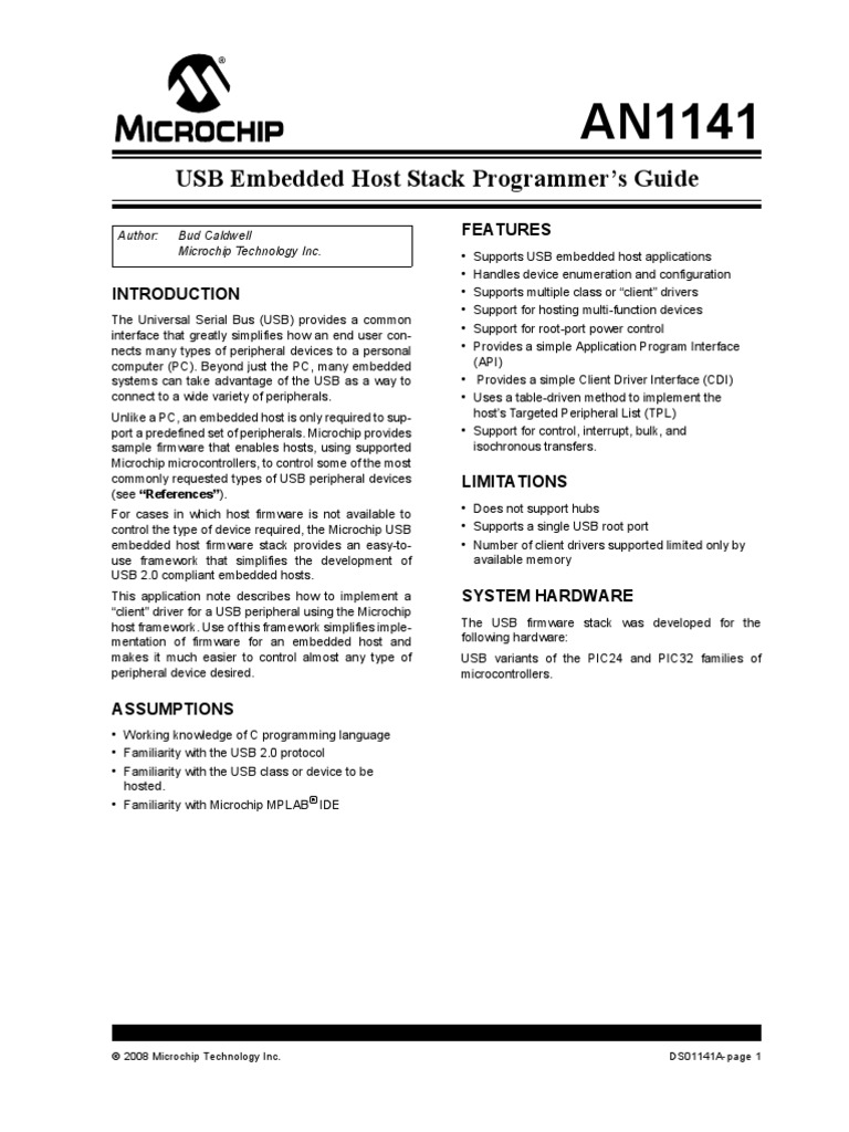 01141a - USB Embedded Host Stack Programmer S Guide | PDF